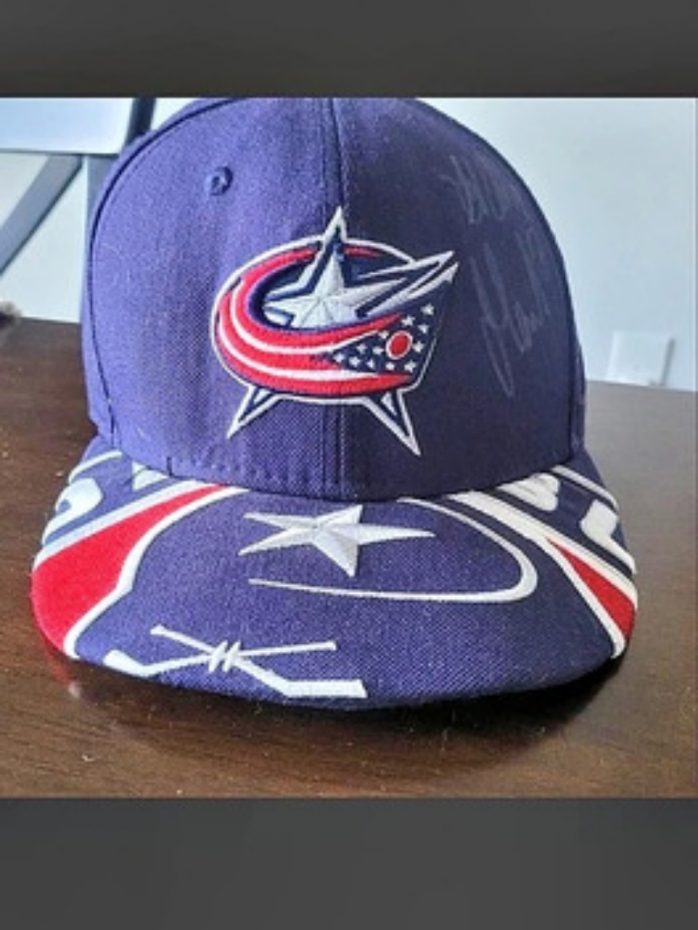 New Era Blue & Red Autographed Baseball Cap